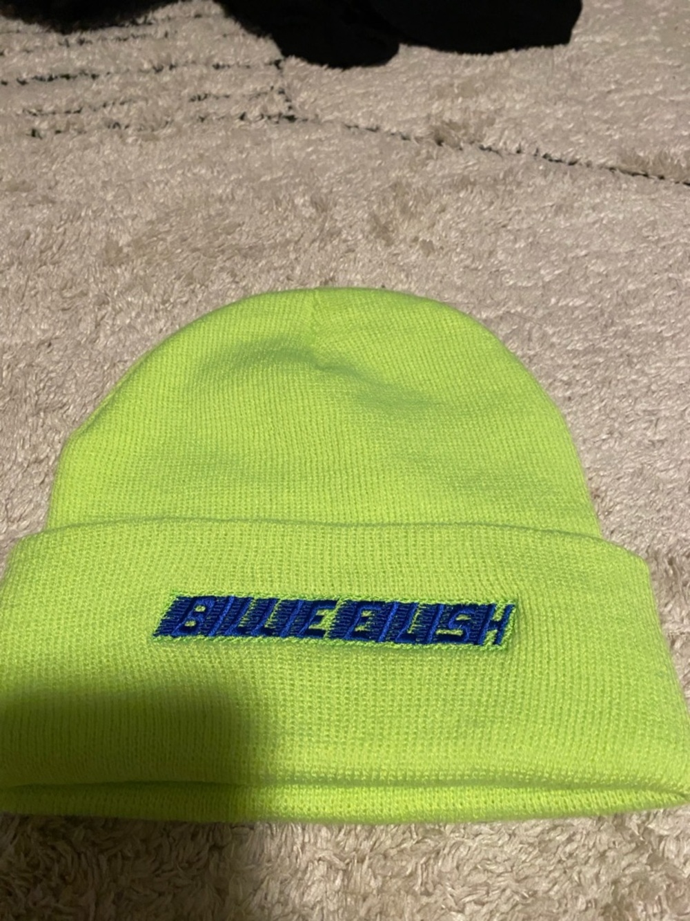 Billie Eilish Neon Green Beanie Hat - Brand New, never worn.